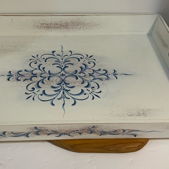 Shabby Chic Wooden Tray 13” X 19 - Picture 5 of 13